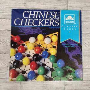 Golden Chinese Checkers Classic‎ Board Game 60 Marbles Gameboard Instructions
